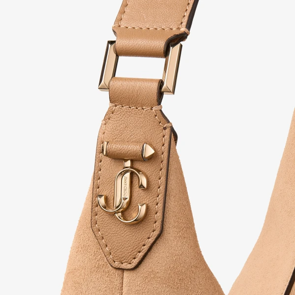Toffee and Shiny Gold Jimmy Choo Bar Hobo Medium, view 4 | Shoulder & Crossbody Bags