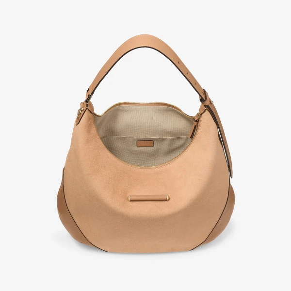 Toffee and Shiny Gold Jimmy Choo Bar Hobo Medium, view 5 | Shoulder & Crossbody Bags