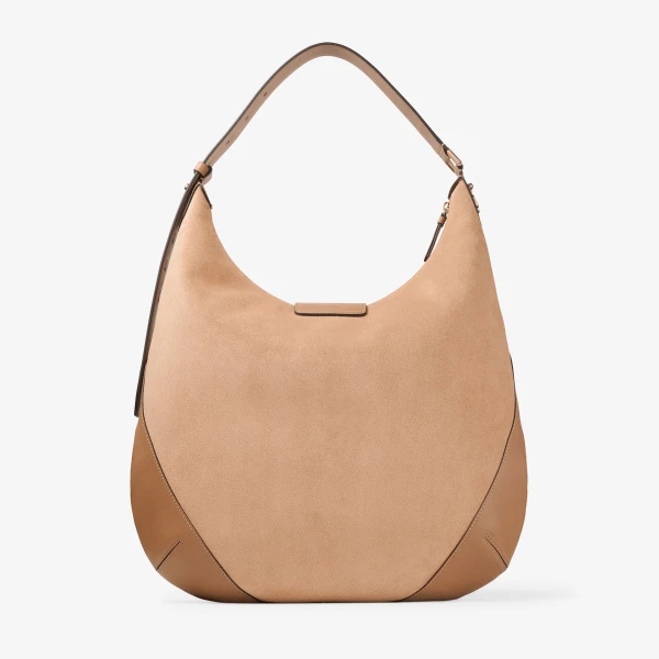 Toffee and Shiny Gold Jimmy Choo Bar Hobo Medium, view 6 | Shoulder & Crossbody Bags