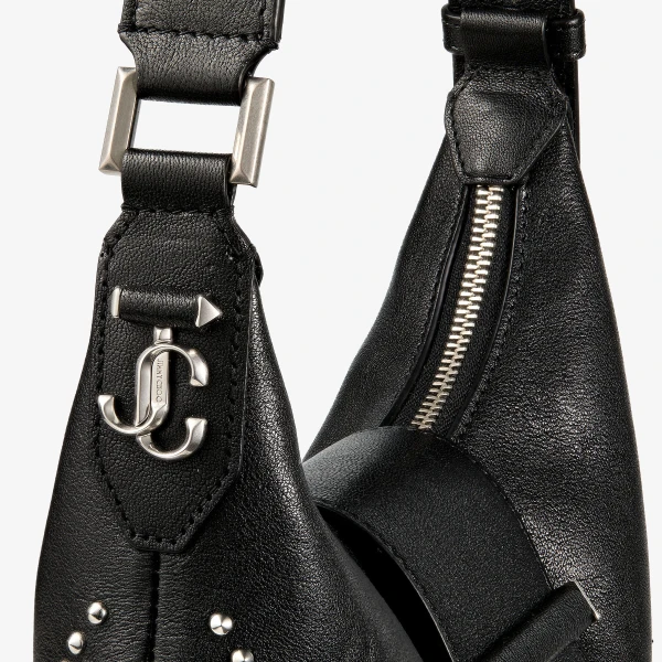 Black, Ivory and Antique Silver Jimmy Choo Bar Hobo Small, view 4 | Shoulder & Crossbody Bags