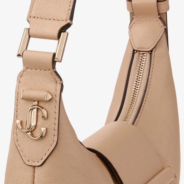 Chai and Shiny Gold Jimmy Choo Bar Hobo Small, view 4 | Shoulder & Crossbody Bags