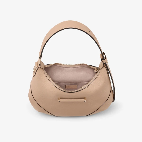 Chai and Shiny Gold Jimmy Choo Bar Hobo Small, view 5 | Shoulder & Crossbody Bags