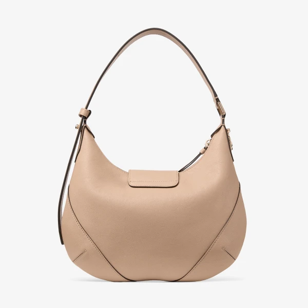 Chai and Shiny Gold Jimmy Choo Bar Hobo Small, view 6 | Shoulder & Crossbody Bags