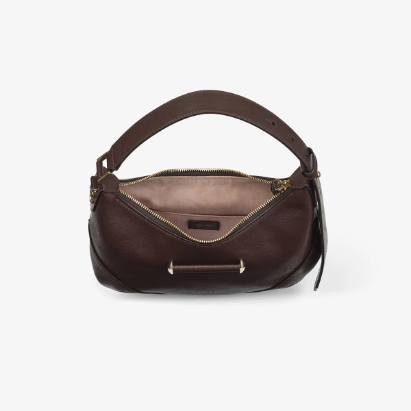 Chocolate and Shiny Gold Jimmy Choo Bar Hobo Small, view 5 | Shoulder & Crossbody Bags