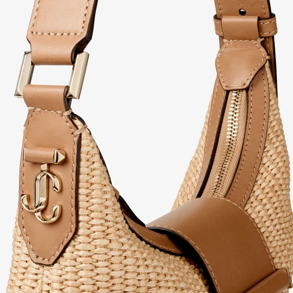 Natural, Toffee and Shiny Gold Jimmy Choo Bar Hobo Small, view 4 | Shoulder & Crossbody Bags