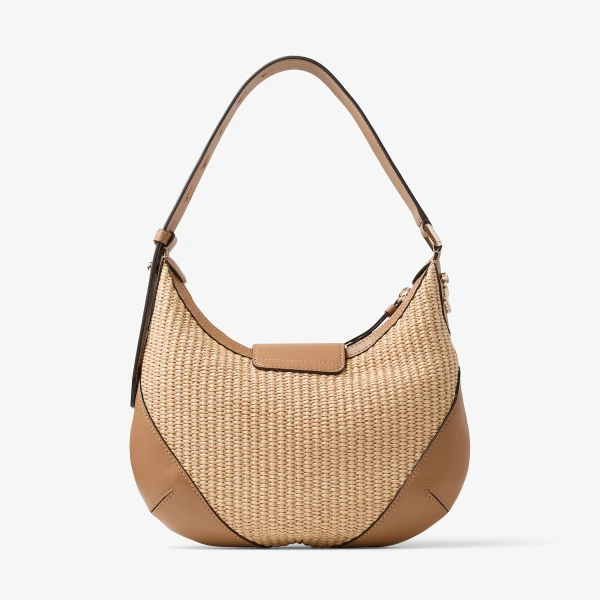 Natural, Toffee and Shiny Gold Jimmy Choo Bar Hobo Small, view 6 | Shoulder & Crossbody Bags