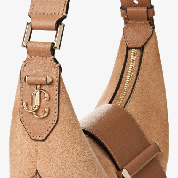 Toffee and Shiny Gold Jimmy Choo Bar Hobo Small, view 4 | Shoulder & Crossbody Bags