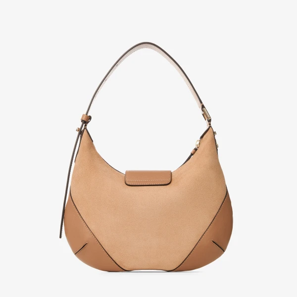 Toffee and Shiny Gold Jimmy Choo Bar Hobo Small, view 6 | Shoulder & Crossbody Bags
