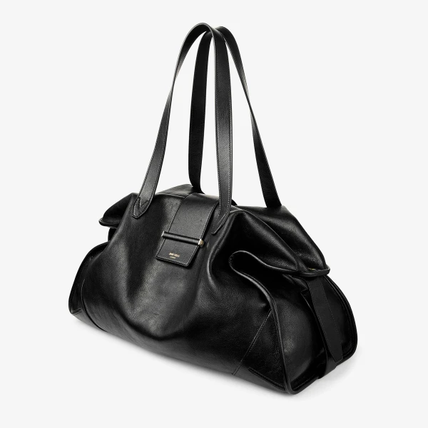 Black and Shiny Gold Jimmy Choo Bar Holdall Large, view 3 | Totes & Top-Handle Bags
