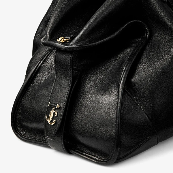 Black and Shiny Gold Jimmy Choo Bar Holdall Large, view 4 | Totes & Top-Handle Bags