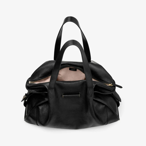 Black and Shiny Gold Jimmy Choo Bar Holdall Large, view 5 | Totes & Top-Handle Bags