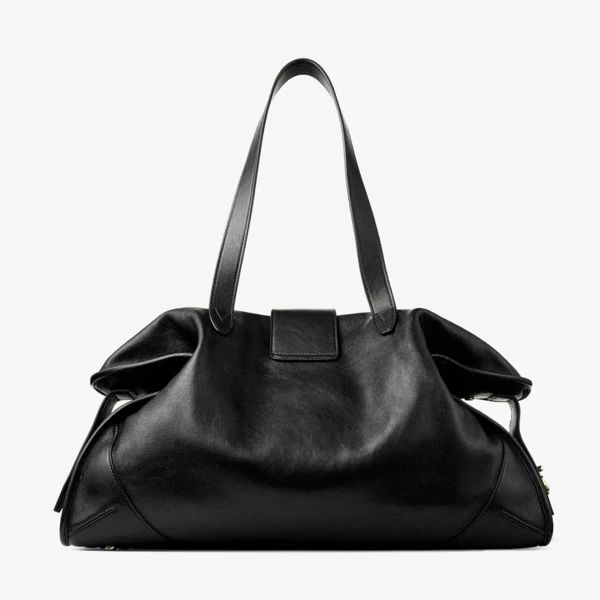 Black and Shiny Gold Jimmy Choo Bar Holdall Large, view 6 | Totes & Top-Handle Bags