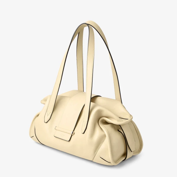 Buttermilk and Shiny Gold Jimmy Choo Bar Holdall Medium, view 3 | Totes & Top-Handle Bags