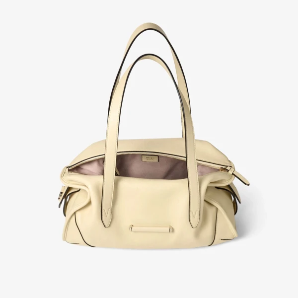 Buttermilk and Shiny Gold Jimmy Choo Bar Holdall Medium, view 5 | Totes & Top-Handle Bags