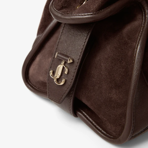 Chocolate and Shiny Gold Jimmy Choo Bar Holdall Medium, view 3 | Totes & Top-Handle Bags
