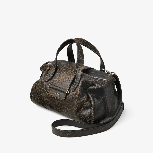 Black, Caramel and Silver Jimmy Choo Bar Holdall Small, view 4 | Totes & Top-Handle Bags