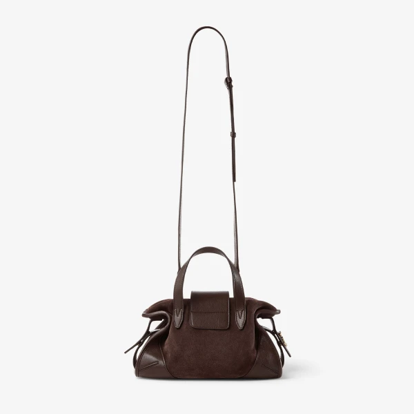 Chocolate and Shiny Gold Jimmy Choo Bar Holdall Small, view 5 | Mini Bags