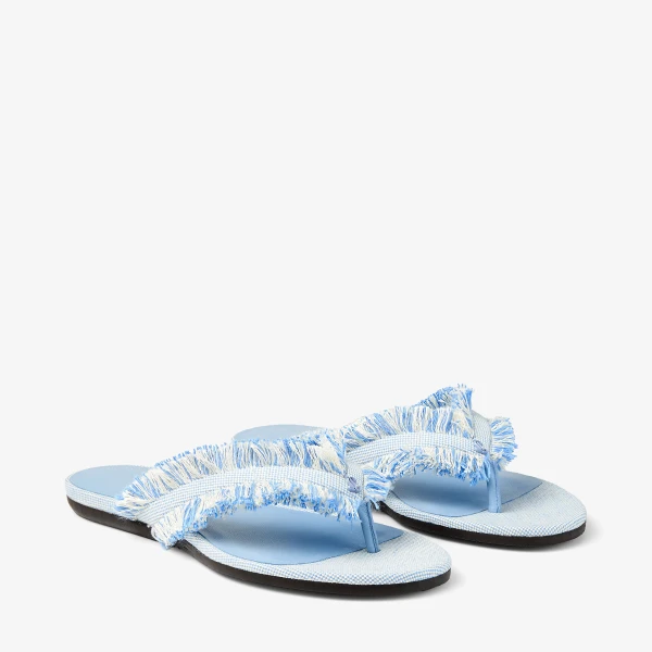 Riviera Blue Mix Jimmy Choo Bay Flat, view 3 | Sandals