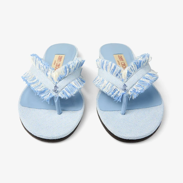 Riviera Blue Mix Jimmy Choo Bay Flat, view 4 | Sandals