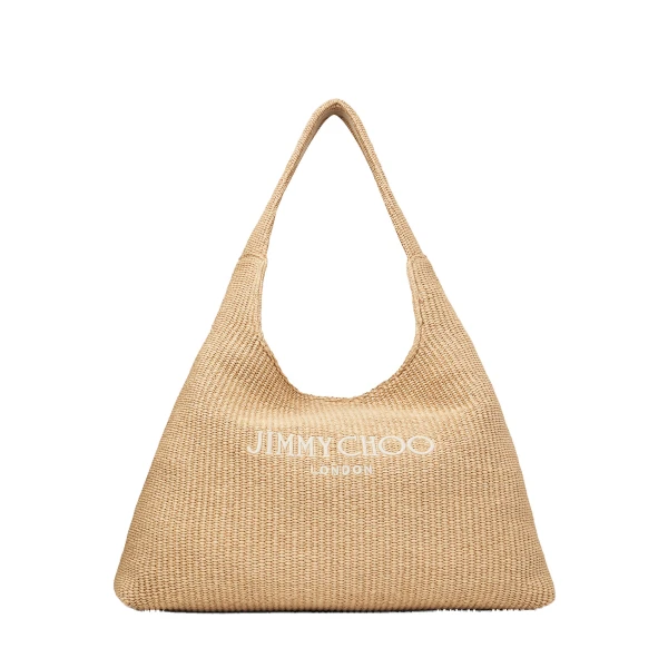Beige Jimmy Choo Beach Diamond Hobo Large | Shoulder & Crossbody Bags