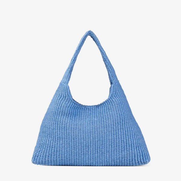 Ocean Blue and Ecru Jimmy Choo Beach Diamond Hobo Large, view 6 | Shoulder & Crossbody Bags