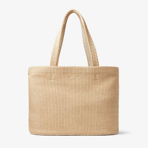 Natural and Latte Jimmy Choo Beach Tote East-west, view 5 | Totes & Top-Handle Bags