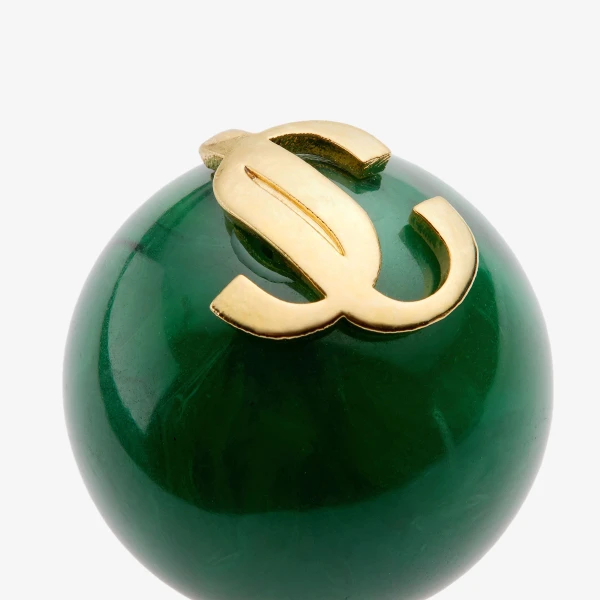 Dark Green and Gold Jimmy Choo Beads Earrings, view 3 | Earrings