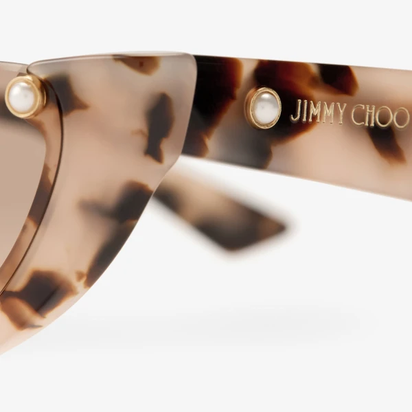 Pink Havana Jimmy Choo Beth Sunglasses, view 3 | Sunglasses