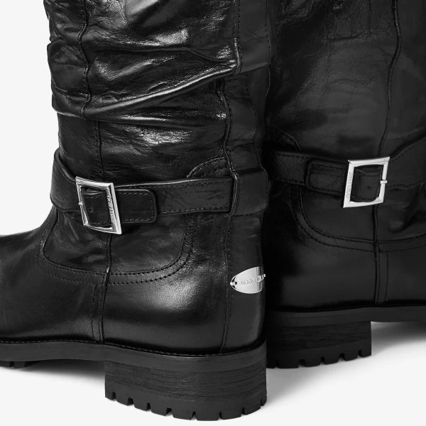 Black Jimmy Choo Biker Knee Boot, view 5 | Boots