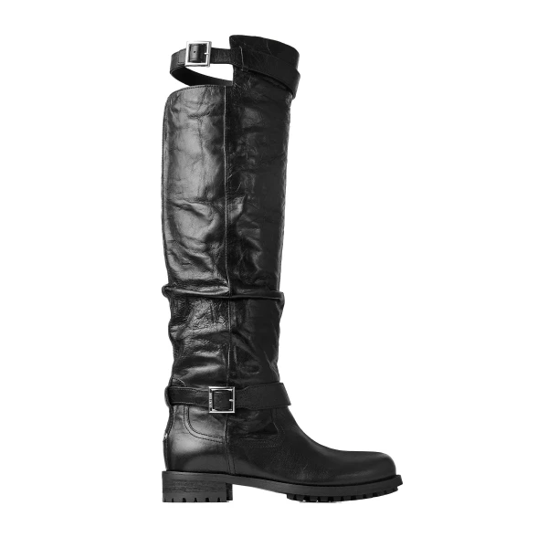 Black Jimmy Choo Biker Knee Boot | Boots