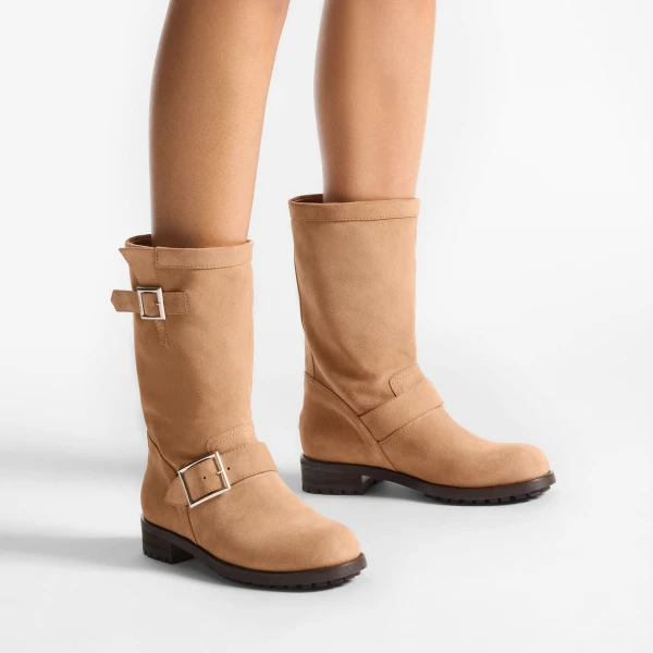 Toffee Jimmy Choo Biker Mid Ankle Boots, view 2 | Boots