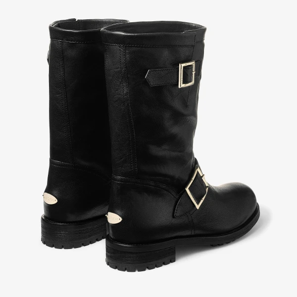 Black Jimmy Choo Biker Mid Boots, view 5 | Boots