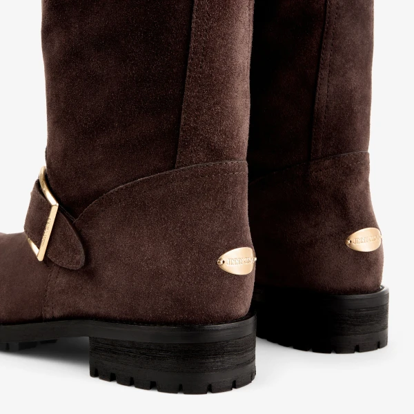 Chocolate Jimmy Choo Biker Mid Boots, view 4 | Boots