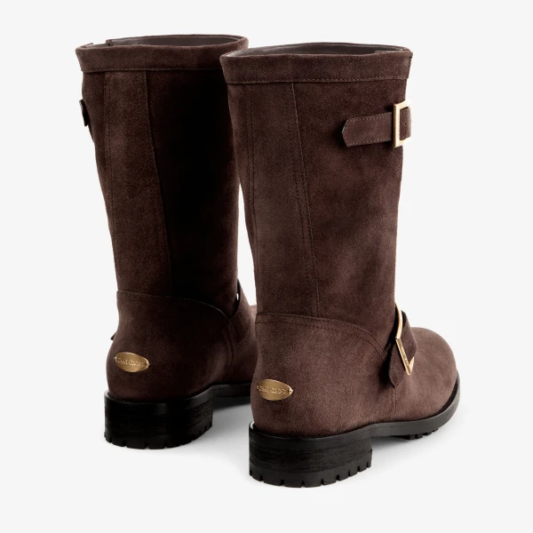 Chocolate Jimmy Choo Biker Mid Boots, view 5 | Boots