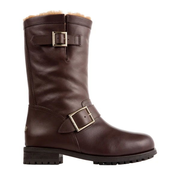 Beige Jimmy Choo Biker Mid Shearling Boots | Boots