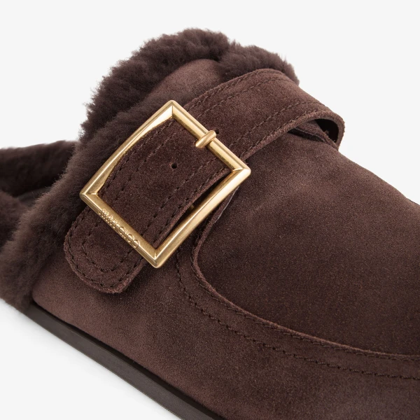 Chocolate Jimmy Choo Biker Mule, view 4 | Mules