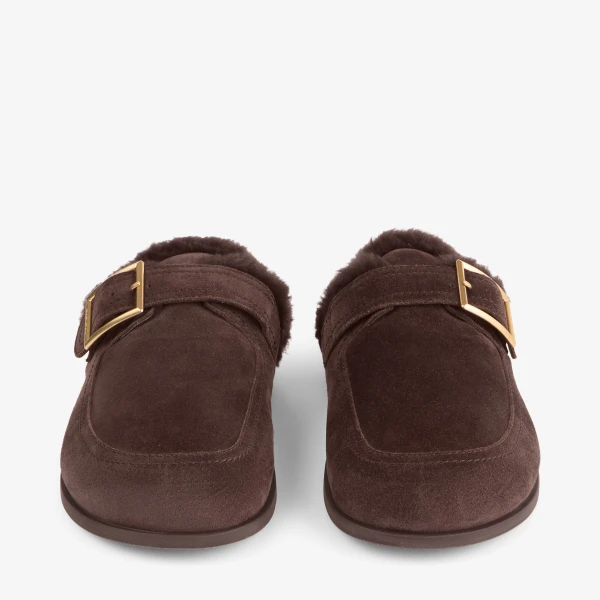 Chocolate Jimmy Choo Biker Mule, view 5 | Mules