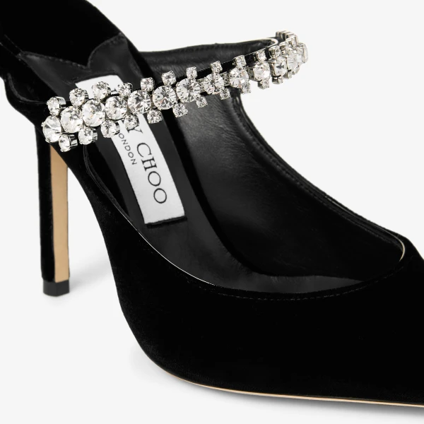 Black Jimmy Choo Bing 100 Mules, view 3 | Mules
