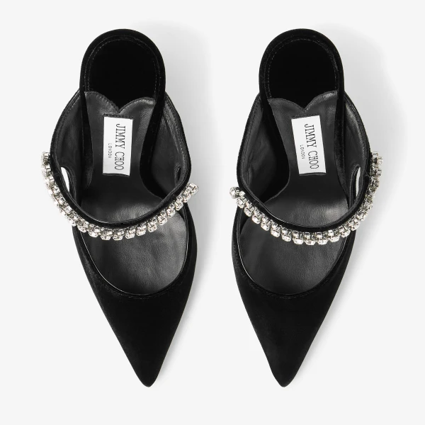 Black Jimmy Choo Bing 100 Mules, view 4 | Mules