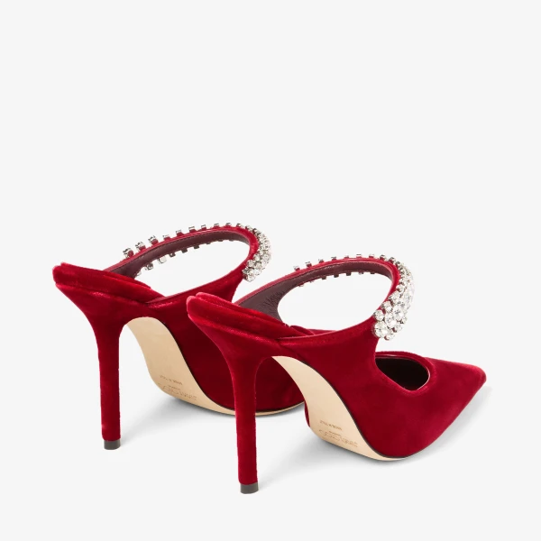 Ruby Red Jimmy Choo Bing 100 Mules, view 6 | Mules