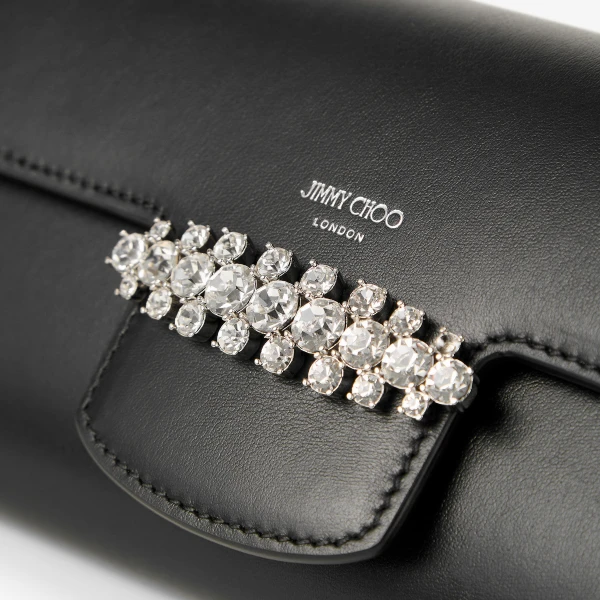 Black and Silver Jimmy Choo Bing Wallet Chain, view 4 | Mini Bags