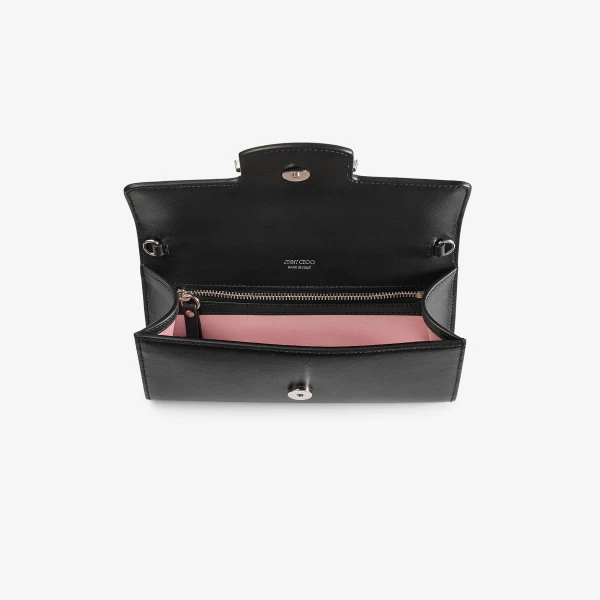 Black and Silver Jimmy Choo Bing Wallet Chain, view 5 | Mini Bags