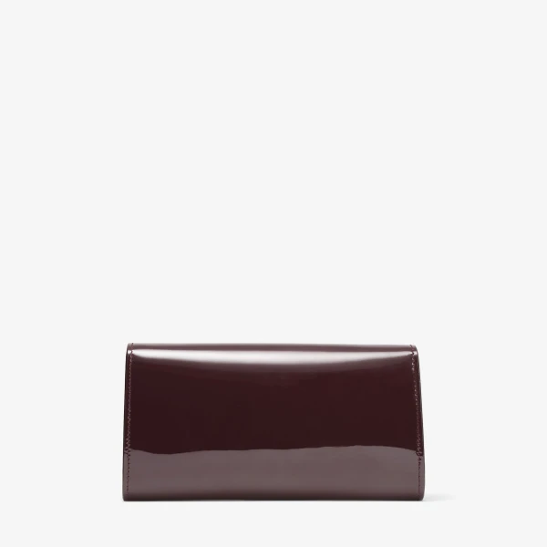 Deep Merlot and Silver Jimmy Choo Bing Wallet with Chain, view 6 | Mini Bags