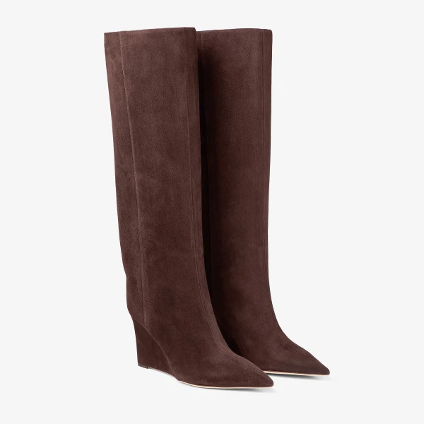 Chocolate Jimmy Choo Blake Knee Boot 85, view 3 | Boots