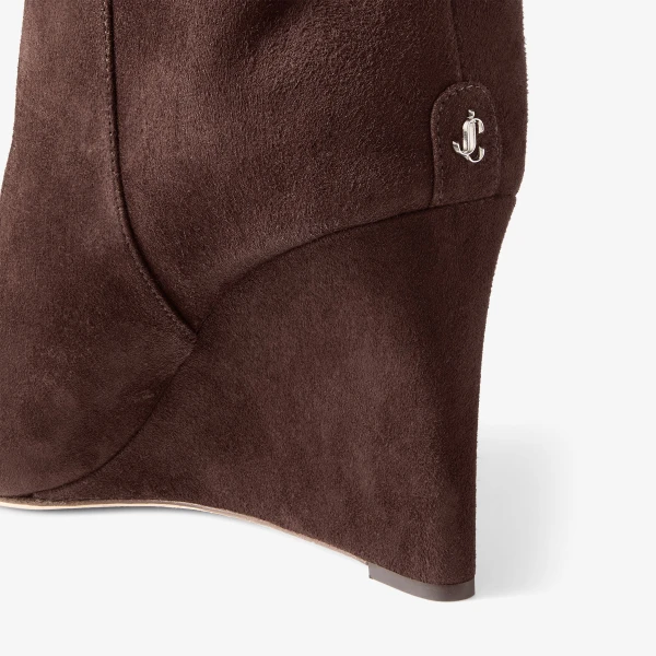 Chocolate Jimmy Choo Blake Knee Boot 85, view 4 | Boots
