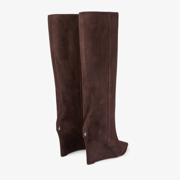 Chocolate Jimmy Choo Blake Knee Boot 85, view 5 | Boots