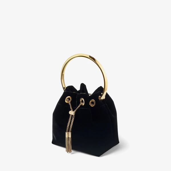 Black Jimmy Choo Bon Bon Bucket Bag, view 2 | Bucket Bags