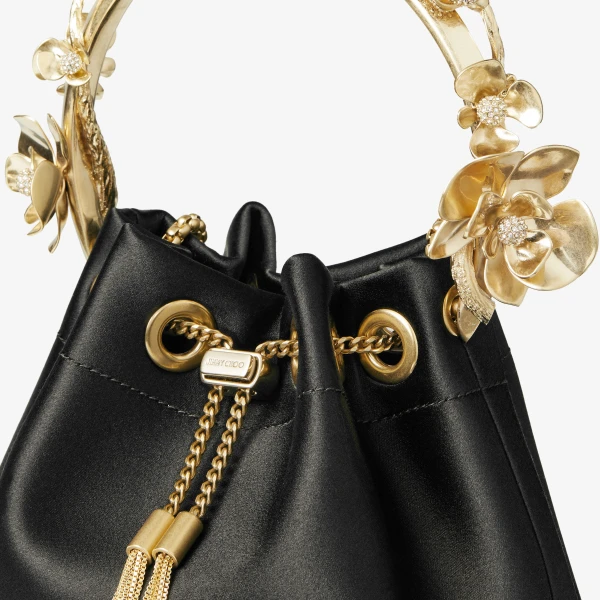 Black Jimmy Choo Bon Bon Bucket Bag, view 3 | Bucket Bags