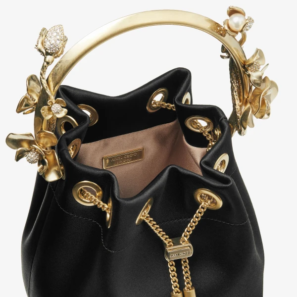 Black Jimmy Choo Bon Bon Bucket Bag, view 4 | Bucket Bags