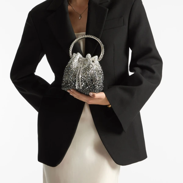 Black, Smoke and Clear Jimmy Choo Bon Bon Bucket Bag, view 2 | Bucket Bags
